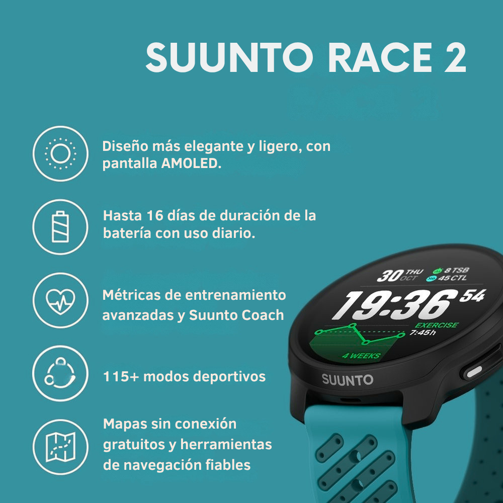 RELOJ SUUNTO RACE 2 WAVE BLUE